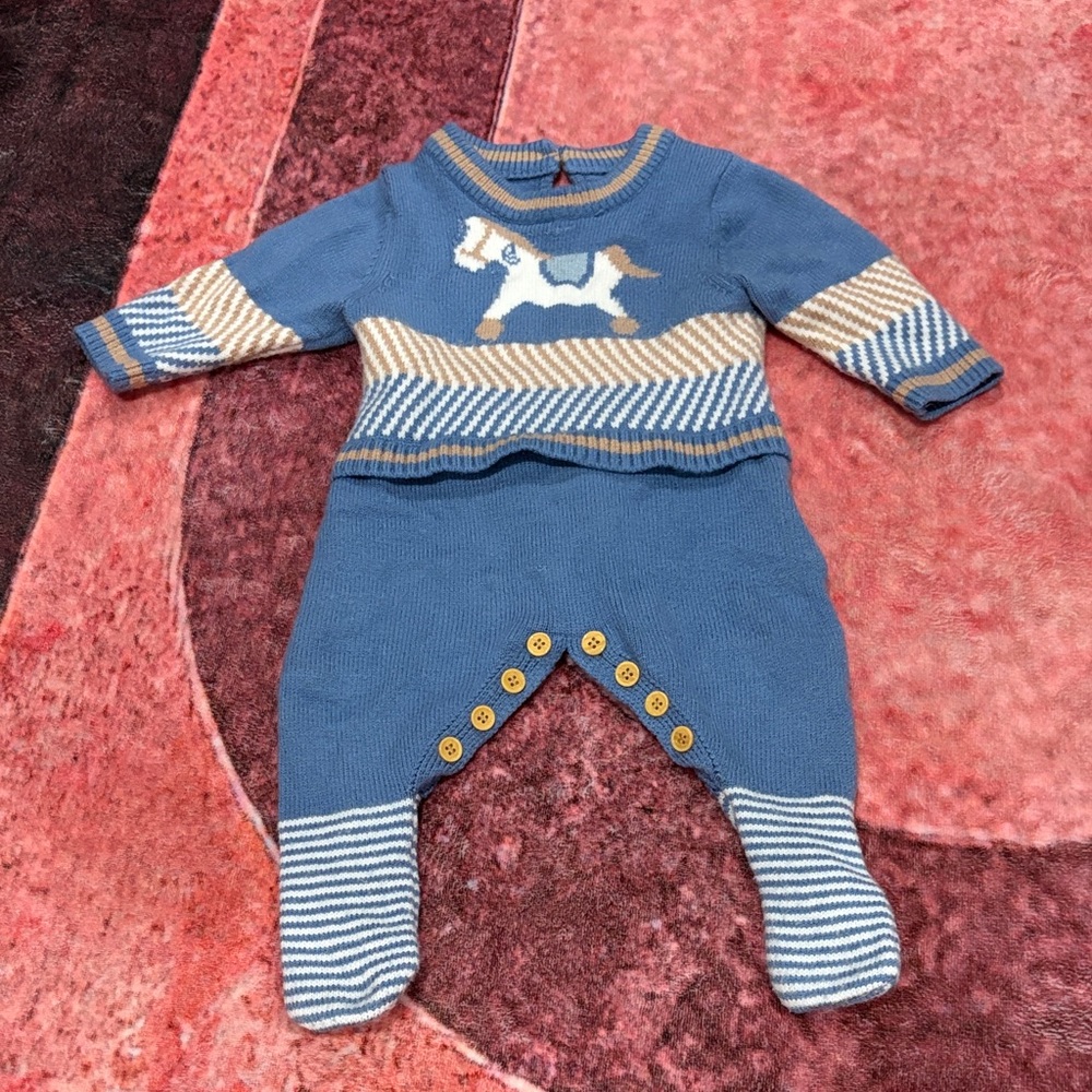 Blue and Tan Kids One Piece